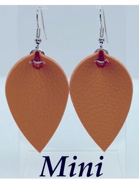 Mini Faux Leather Pinch Petal Earrings Fashion Jewelry